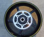 06-07 Yamaha YZF R6 Rear Wheel with Sprocket and Rotor
