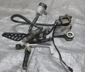 08-14 Yamaha YZF R6 Right Rearset with Rear Master Cylinder and Caliper