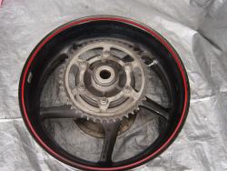 04-06 Yamaha R1 Rear Wheel with Sprocket and Rotor - BENT