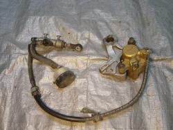 02-03 Honda CBR 954RR Rear Master Cylinder, Brake Lines and Caliper