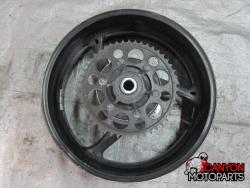 11-16 Suzuki GSXR 600 750 Rear Wheel with Sprocket and Rotor