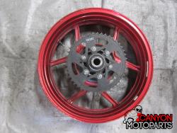 05-06 Kawasaki ZX636 Rear Wheel with Sprocket and Rotor