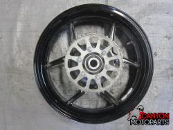 13-17 Kawasaki ZX6R Rear Wheel with Sprocket and Rotor