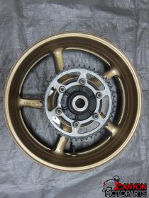 08-14 Yamaha YZF R6 Rear Wheel with Sprocket and Rotor